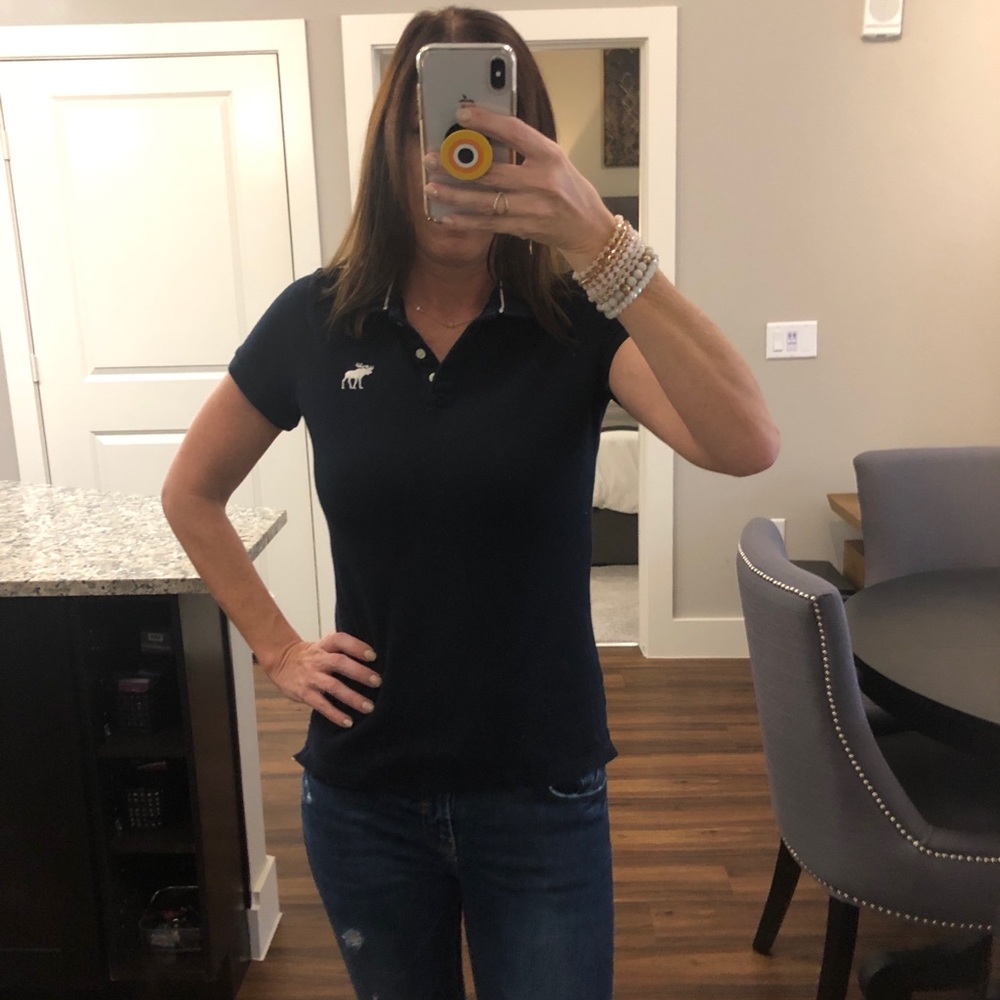 Navy blue Abercrombie polo shirt size Medium